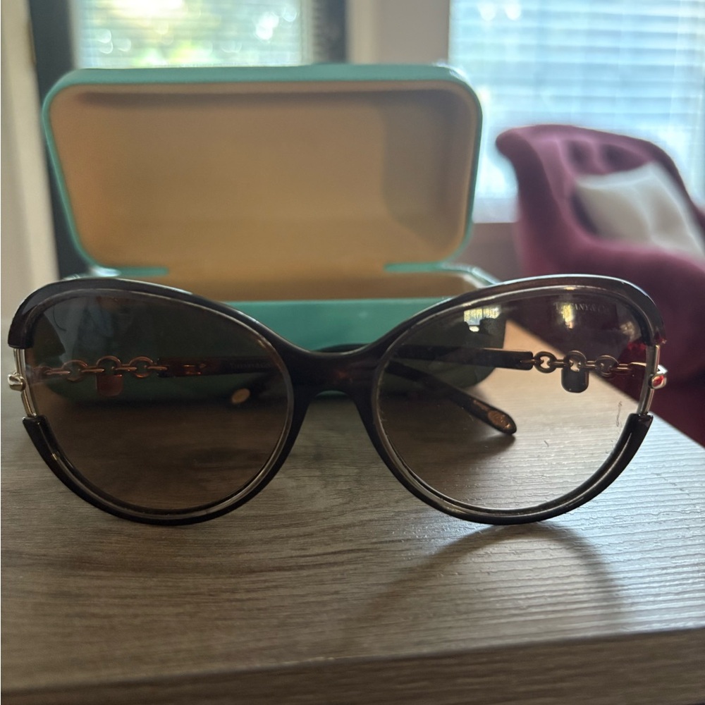 Tiffany & Co. Black Sunglasses with Gold Accents